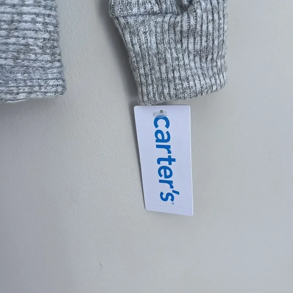 Carter's NWT New Kids Girls Softspun Twist‎ Front Ribbed Sweater Gray Size 6